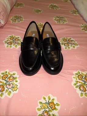 Madison Black Leather Women's Penny Loafers